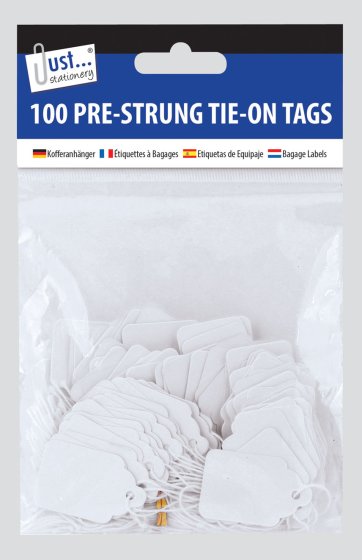 SH00709 STRUNG TAGS 25 X 39MM 100PK