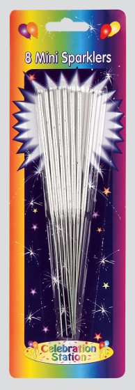 SG10911 SPARKLERS SILVER MINI 8'S