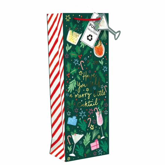 XH3119 BOTTLE BAG MERRY LITTLE COCKTA