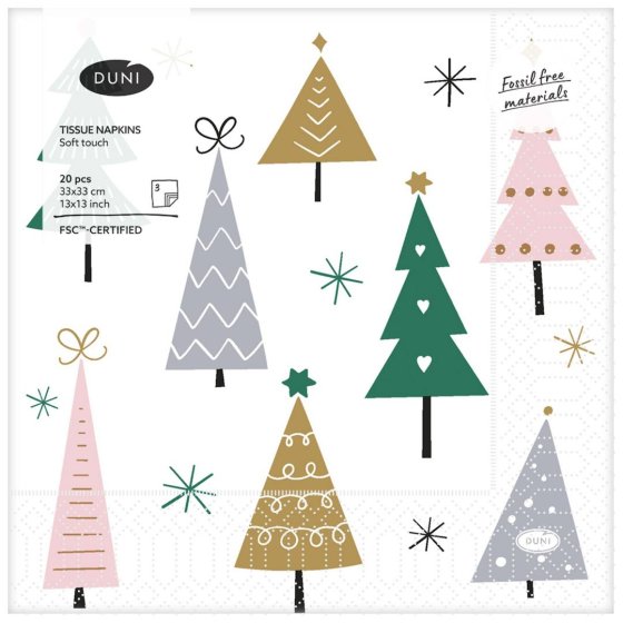 XH6809 NAPKINS NOEL TREES 3 PLY