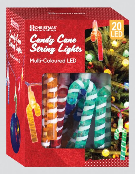 XH4301 CANDY CANE 20 LED STRING LIGHT