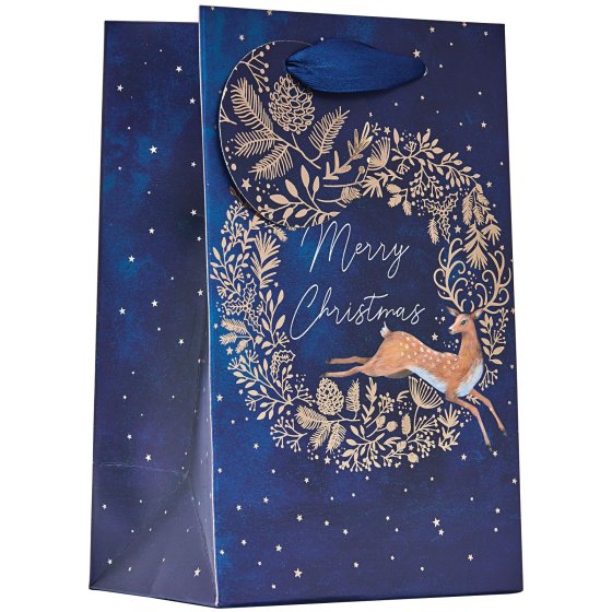XH2912 GIFT BAG REINDEER WREATH SML