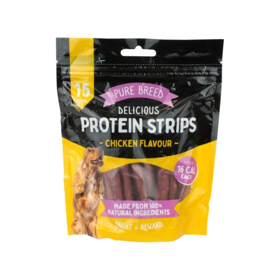 PET TREAT PROTEIN CHICKEN STRIPS 150G