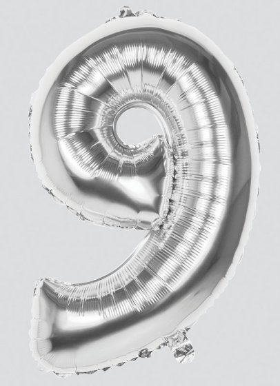 SG11238 BALLOON 86CM SILVER NO 9 FOIL