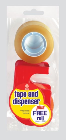 CJ0801 SJ05302 TAPE 19X33M TAPE N DISPENSER