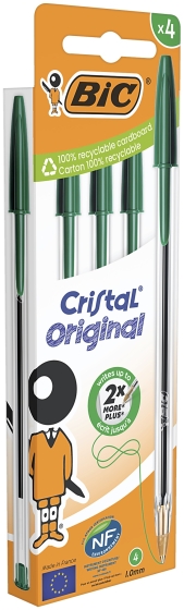 PEN BIC CRISTAL POUCH 4 BLU