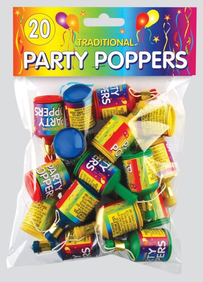 SH12123 PARTY POPPERS BAGGED 20'S