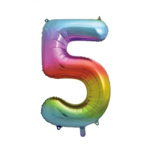 BALLOON 34IN RAINBOW NO 5 FOIL