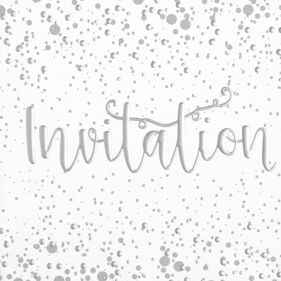 SH14901 6 CARD INVITES BLUE FOIL