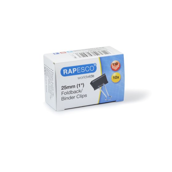 SH04817 FOLDBACK CLIPS 25MM BLACK 10S