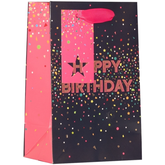 SJ15124 SJ15124 GIFT BAG HAPPY BIRTHDAY PINK SMALL