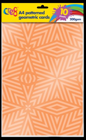 AJ0419 CRE8 GEOMETRIC CARD A4 10 SHEETS 200GSM