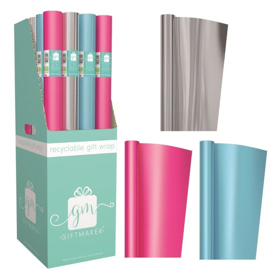 SH13904 GIFT WRAP ROLL 1.5M FOIL PLAIN