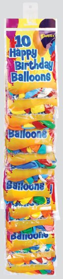 SG11126 BALLOON PK 10 BDAY GLOBOS BLLN