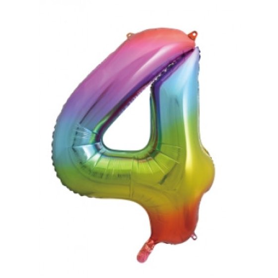 BALLOON 34IN RAINBOW NO 4 FOIL
