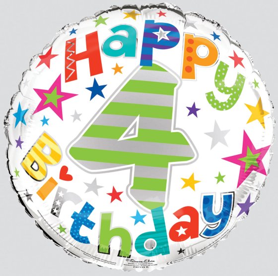 SH12805 FOIL BALLOON AGE 4 UNISEX