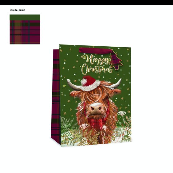 GIFT BAG HIGHLAND COW L