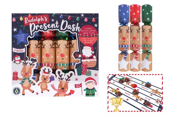 XH6404 CRACKERS 12IN  RUDOLPH PRESENT