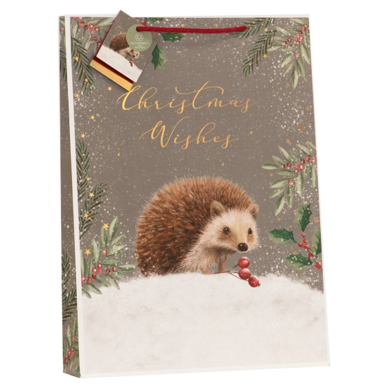 GIFT BAG CHRISTMAS HEDGEHOG XL
