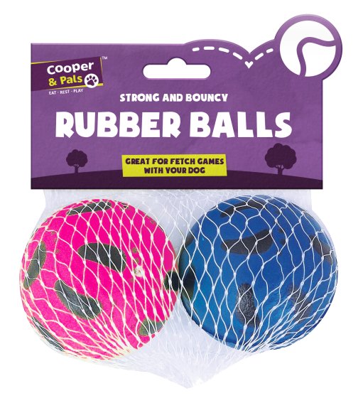 BALL DOG RUBBER 2PK