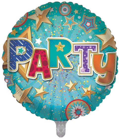 SH12725 BALLOON 18IN FOIL PARTY UNISEX