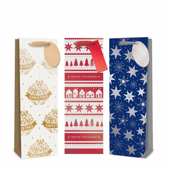 XH3113 BOTTLE BAG WHITE FOIL