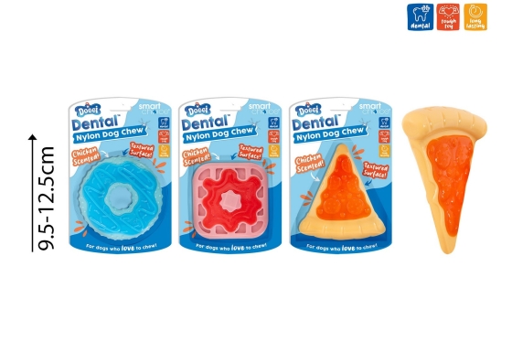 SJ11311 DOG TOY SCENTED RUBBER N NYLON DENTAL ASST
