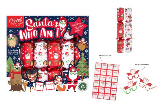 6 X 23CM SANTAS WHO AM I CRACKERS