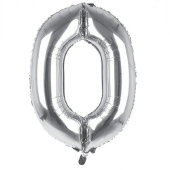 SH12520 BALLOON 34IN SILVER NO 0 FOIL