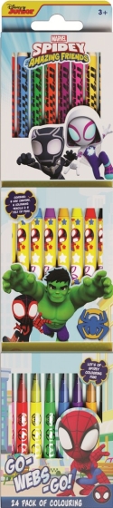 SJ08104 SJ08104 SPIDEY N FRIENDS 24 PACK OF COLOURING