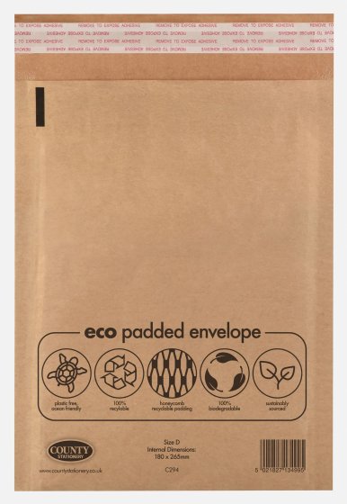 NEW FOR 2024 SG00147 PADDED ENVELOPE ECO PAPER SIZE