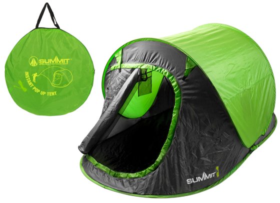 SUMMIT 2 PERSON POP UP TENT LIME GREEN