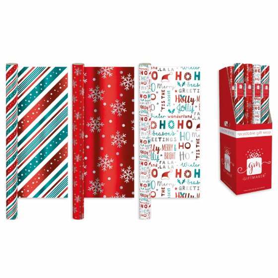 XH1206 WRAP ROLL 1.5M X 69CM FESTIVE