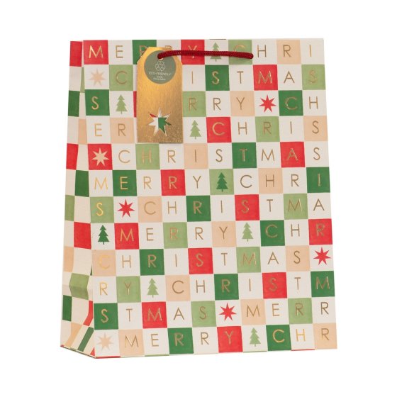 GIFT BAG CHRISTMAS GRID M