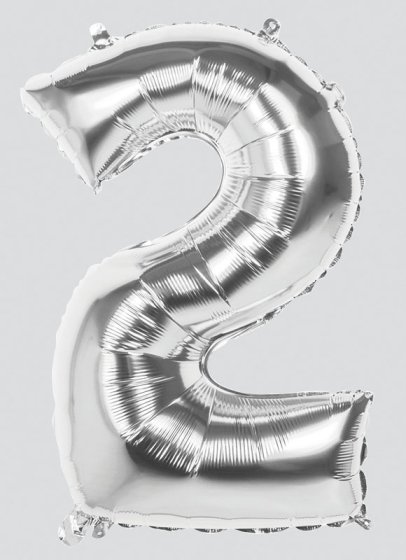 SG11231 BALLOON 86CM SILVER NO 2 FOIL