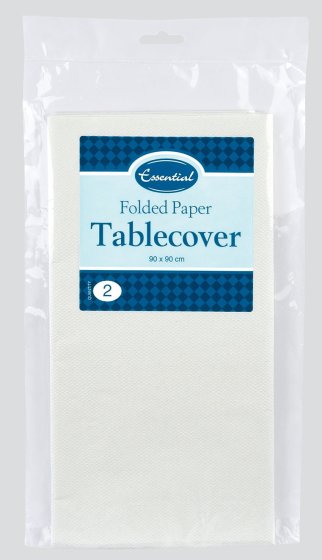 BJ2303 SH11923 WHITE TABLECLOTHS 90X90CM - 2S