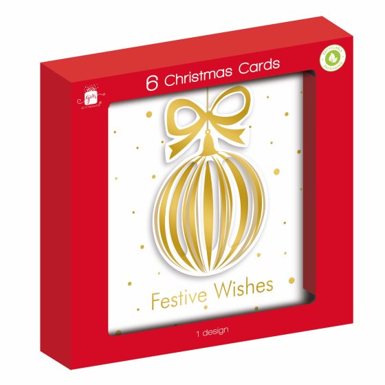 WIGIG CARDS HANDCRAFTED BAUBLE 6PK