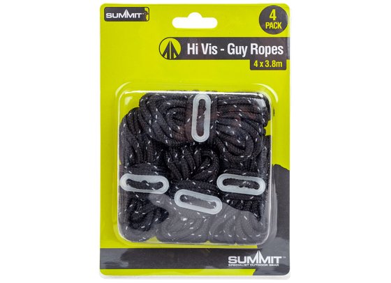 SUMMIT 4PK HI VIS GUY ROPES BLACK