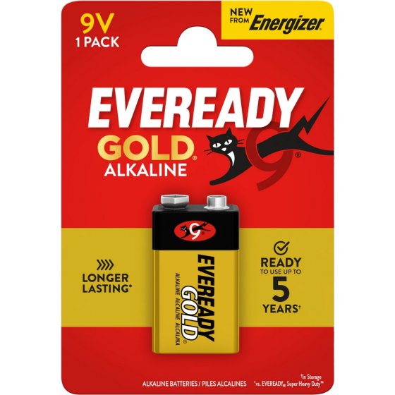 SJ11514 SJ11514 BATTERIES EVEREADY 9V 1PK GOLD ALKALINE