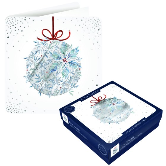 CARDS BOX 10 DELUXE CHRISTMAS GENTLE SNOWFALL