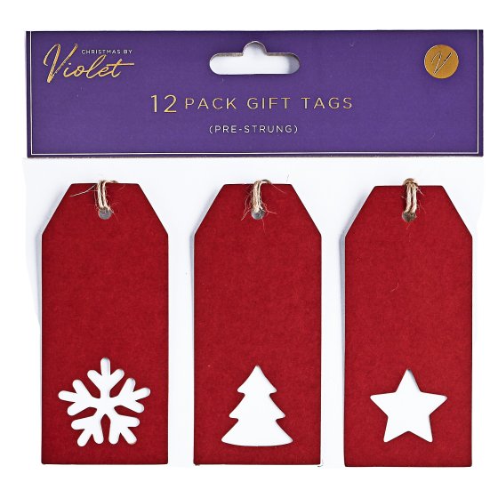 XH1802 GIFT TAGS 12 PK RED KRAFT DIE