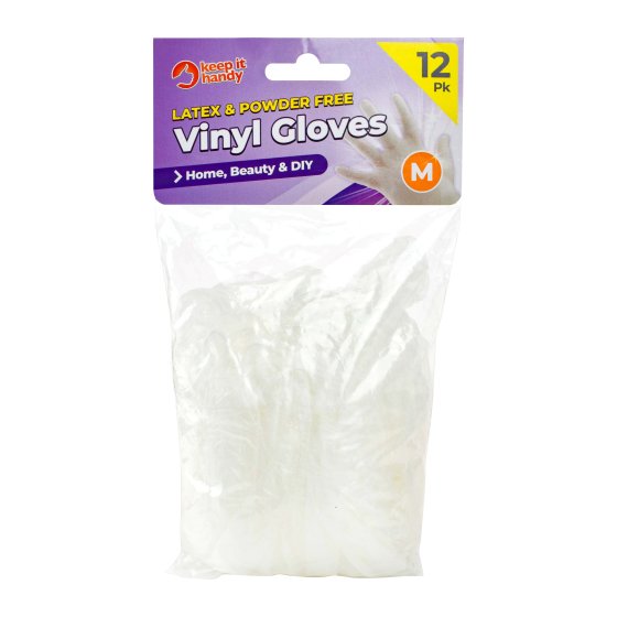 GLOVES VINYL 12PK