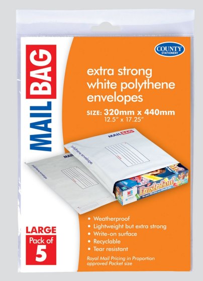CJ0209 SJ00203 MAIL BAG LARGE PACK OF 5