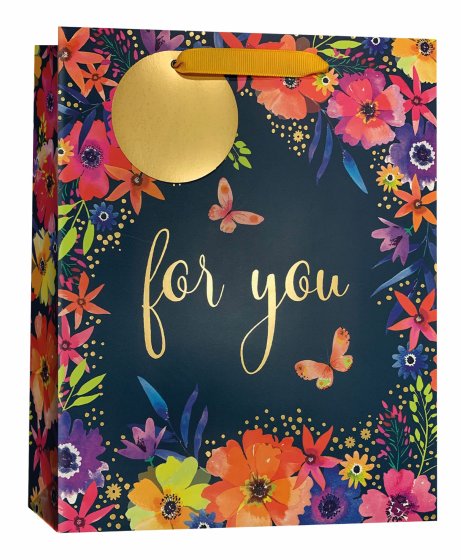 SH14328 GIFT BAG FOR YOU FLORAL LRG
