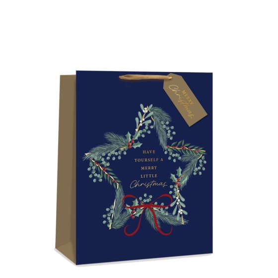 XH3103 GIFT BAG LUX CHRISTMAS WREATH