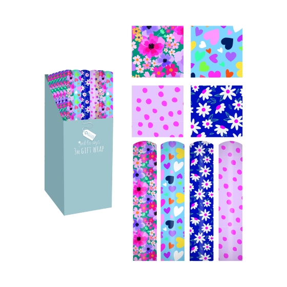 SJ14706 SJ14706 GIFT WRAP ROLL 3M FEMALE ASST