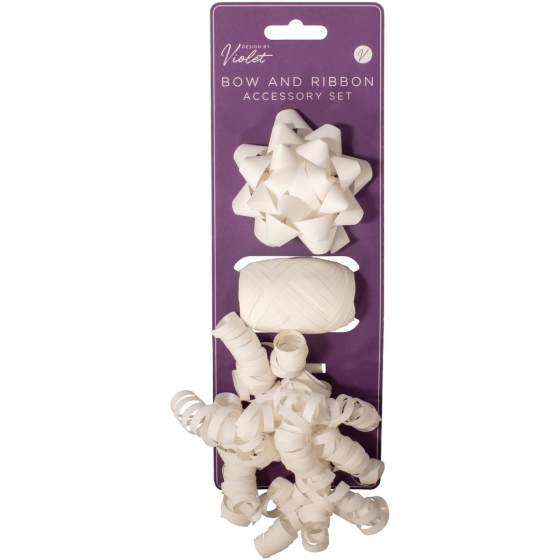 SJ14306 SJ14306 RIBBON COP AND 3 BOWS WHITE