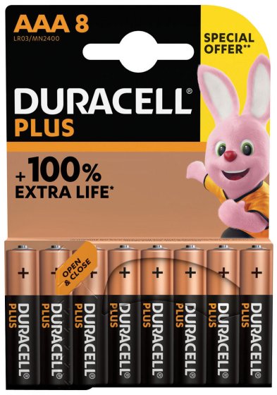 BATTERIES DURACELL PLUS AAA 8P