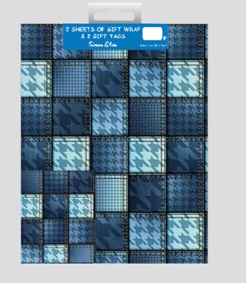 SH13715 WRAP MALE BLUE SQUARES 2 SH 2