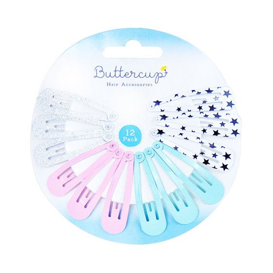 GIRLS PASTEL SNAP CLIPS 12PK